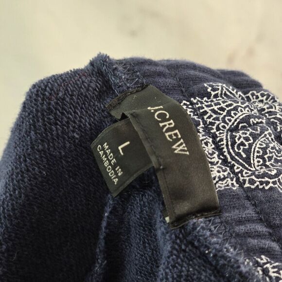 J Crew Sweatpants Womens Large Sweatshirt Blue Set Matching Crop Boxy Two Piece - Picture 3 of 11
